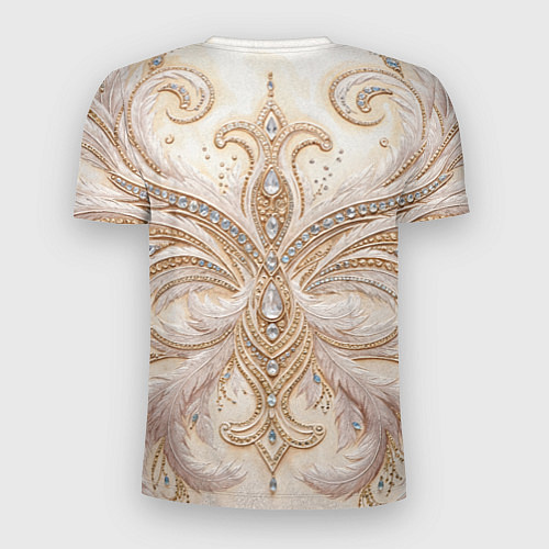 Мужская спорт-футболка Перламутровый орнамент с перьями / 3D-принт – фото 2