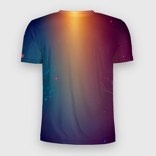Мужская спорт-футболка Игривый кот в неоновых всполохах / 3D-принт – фото 2