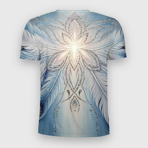 Мужская спорт-футболка Ледяной перьевой орнамент со светом / 3D-принт – фото 2