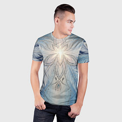 Футболка спортивная мужская Ледяной перьевой орнамент со светом, цвет: 3D-принт — фото 2