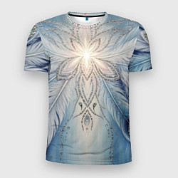 Футболка спортивная мужская Ледяной перьевой орнамент со светом, цвет: 3D-принт