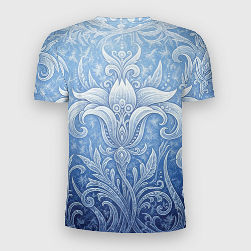 Мужская спорт-футболка Ледяной цветочный орнамент / 3D-принт – фото 2