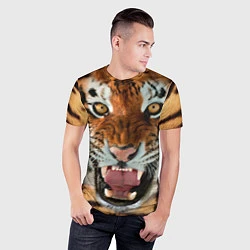 Футболка спортивная мужская Взгляд тигра, цвет: 3D-принт — фото 2