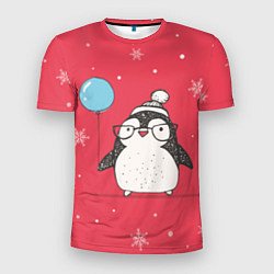 Мужская спорт-футболка Влюбленная пингвинка