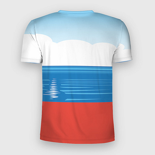Мужская спорт-футболка Россия: Триколор армии / 3D-принт – фото 2