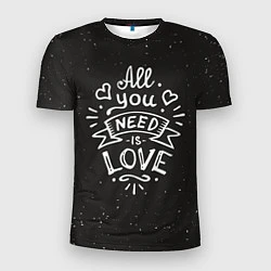 Мужская спорт-футболка Любовь надпись