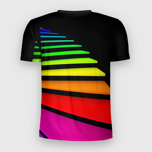 Мужская спорт-футболка Радужная лестница / 3D-принт – фото 2
