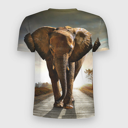 Мужская спорт-футболка Дикий слон / 3D-принт – фото 2