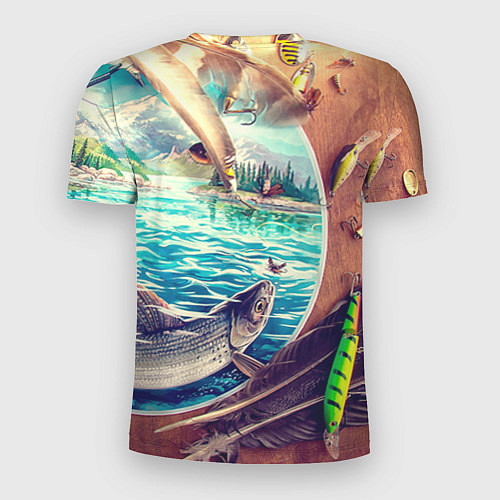 Мужская спорт-футболка Истинный рыболов / 3D-принт – фото 2