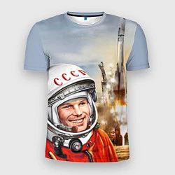 Мужская спорт-футболка Гагарин взлетает