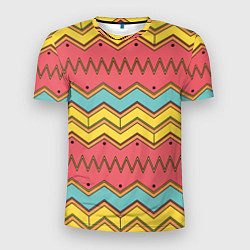 Мужская спорт-футболка Цветные зигзаги