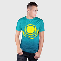 Футболка спортивная мужская Флаг Казахстана, цвет: 3D-принт — фото 2