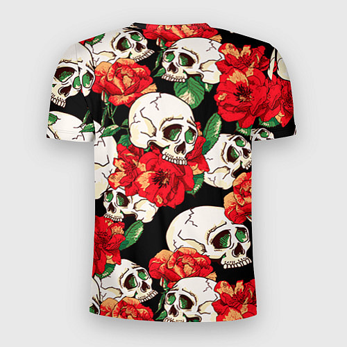 Мужская спорт-футболка Черепки и розы / 3D-принт – фото 2
