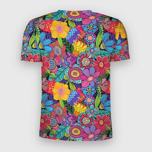 Мужская спорт-футболка Яркие цветы / 3D-принт – фото 2