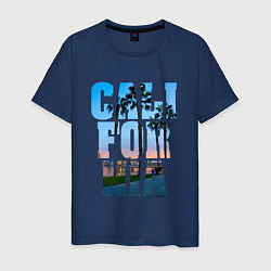 Футболка хлопковая мужская California Dreams цвета тёмно-синий — фото 1