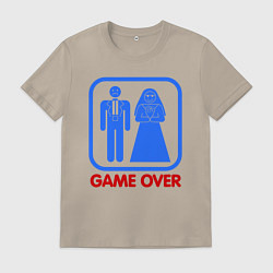 Футболка хлопковая мужская Game over, цвет: миндальный