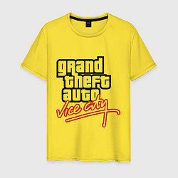 Футболка хлопковая мужская GTA Vice City, цвет: желтый