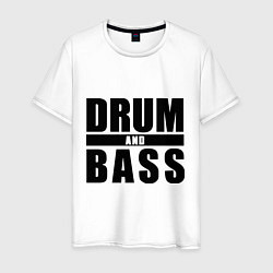 Футболка хлопковая мужская Drum and bass4, цвет: белый