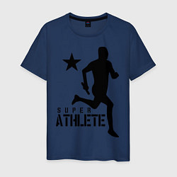 Футболка хлопковая мужская Лёгкая атлетика, цвет: тёмно-синий