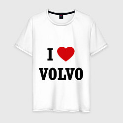 Футболка хлопковая мужская I love Volvo, цвет: белый