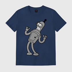 Футболка хлопковая мужская Bender Error, цвет: тёмно-синий