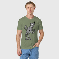 Футболка хлопковая мужская Bender Error, цвет: авокадо — фото 2