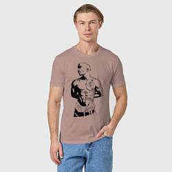 Футболка хлопковая мужская 2pac, цвет: пыльно-розовый — фото 2