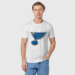 Футболка хлопковая мужская St Louis Blues, цвет: белый — фото 2