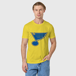 Футболка хлопковая мужская St Louis Blues, цвет: желтый — фото 2