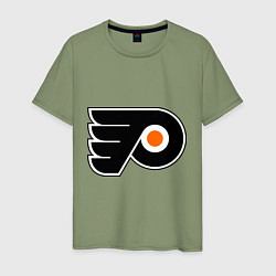 Футболка хлопковая мужская Philadelphia Flyers, цвет: авокадо