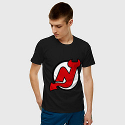 Футболка хлопковая мужская New Jersey Devils, цвет: черный — фото 2