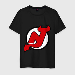 Футболка хлопковая мужская New Jersey Devils цвета черный — фото 1