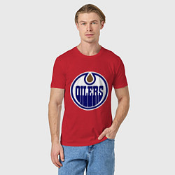 Футболка хлопковая мужская Edmonton Oilers, цвет: красный — фото 2