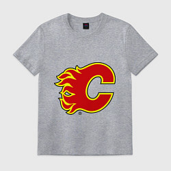 Футболка хлопковая мужская Calgary Flames, цвет: меланж