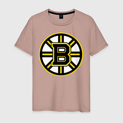 Футболка хлопковая мужская Boston Bruins, цвет: пыльно-розовый