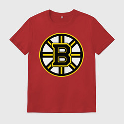 Футболка хлопковая мужская Boston Bruins, цвет: красный
