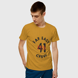 Футболка хлопковая мужская Far East 41 Crew цвета горчичный — фото 2