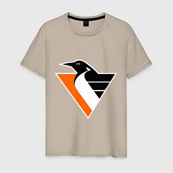 Футболка хлопковая мужская Pittsburgh Penguins, цвет: миндальный