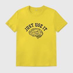 Футболка хлопковая мужская Мозг, цвет: желтый