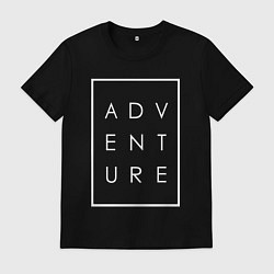 Футболка хлопковая мужская Adventure, цвет: черный