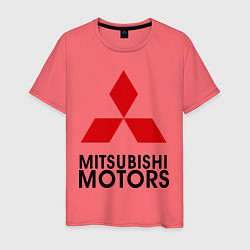 Футболка хлопковая мужская Mitsubishi, цвет: коралловый