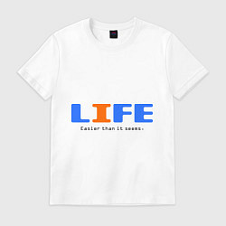 Футболка хлопковая мужская Life Easy, цвет: белый