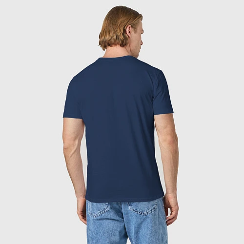 Мужская футболка Cмайл с кровью / Тёмно-синий – фото 4