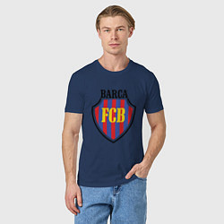 Футболка хлопковая мужская Barca FCB, цвет: тёмно-синий — фото 2