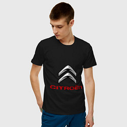 Футболка хлопковая мужская Citroen, цвет: черный — фото 2