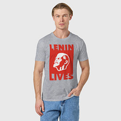 Футболка хлопковая мужская Lenin Lives, цвет: меланж — фото 2
