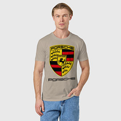 Футболка хлопковая мужская Porsche Stuttgart, цвет: миндальный — фото 2
