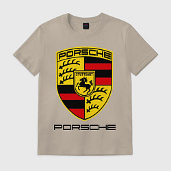 Футболка хлопковая мужская Porsche Stuttgart, цвет: миндальный