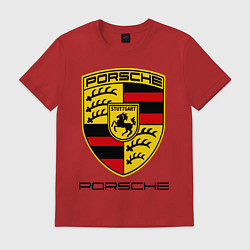Футболка хлопковая мужская Porsche Stuttgart, цвет: красный
