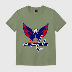 Футболка хлопковая мужская Washington Capitals: Ovechkin, цвет: авокадо